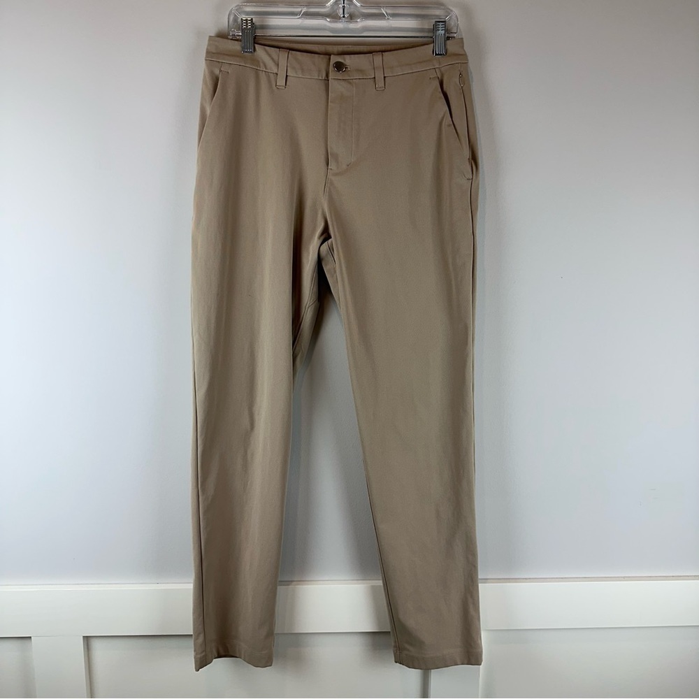 Lululemon Men’s Tan Beige Casual ABC Classic Fit Warpstreme Trouser Pants 30